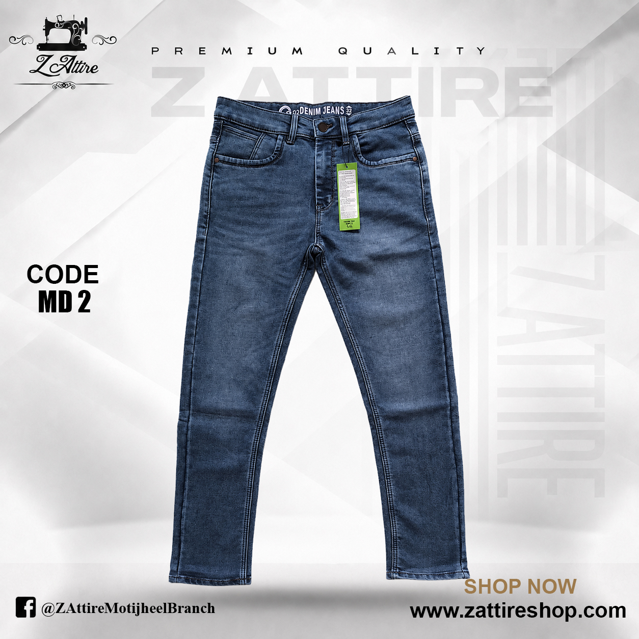 MD 2-A Export Quality Denim Jeans - Image 1
