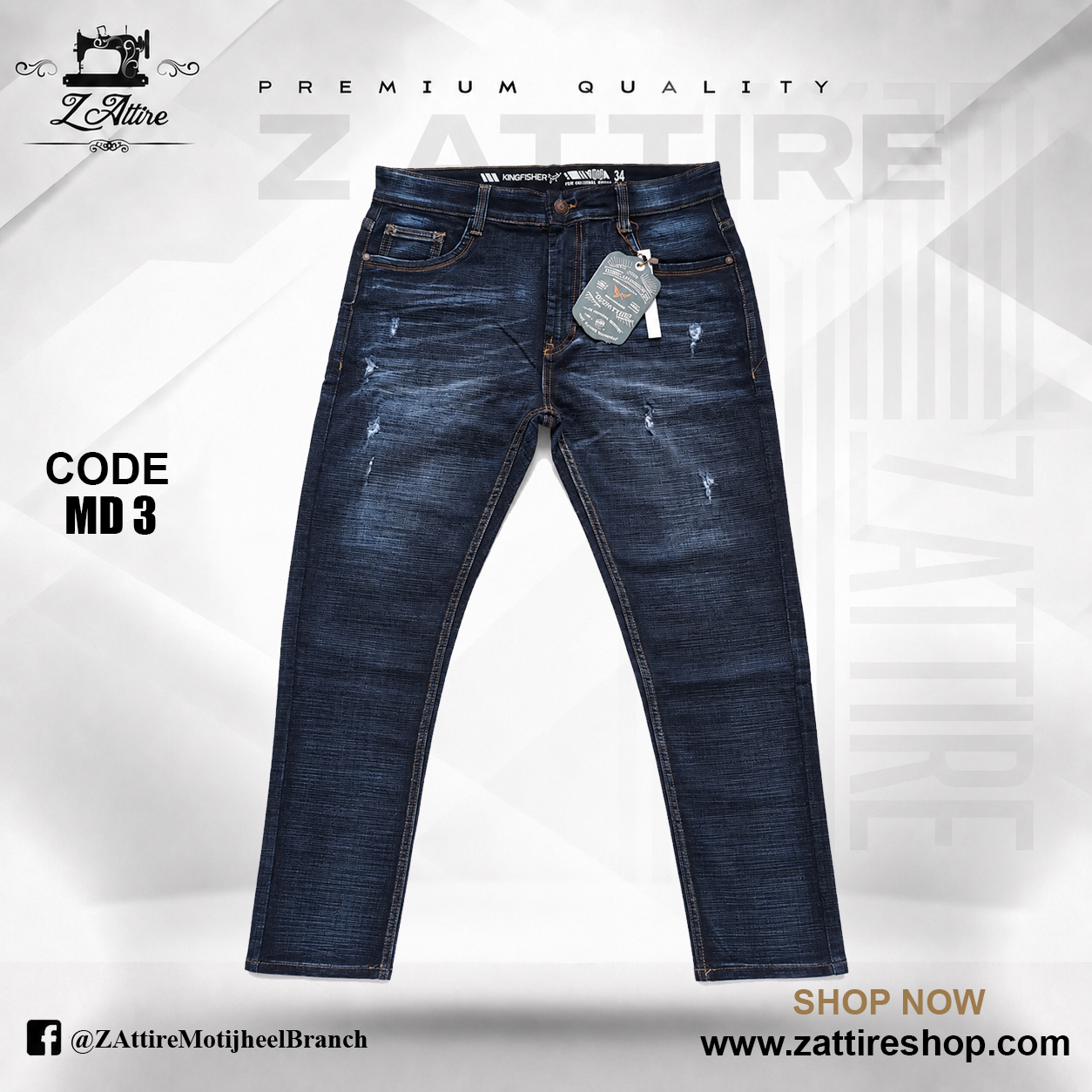 MD 3-A Export Quality Denim Jeans - Image 1