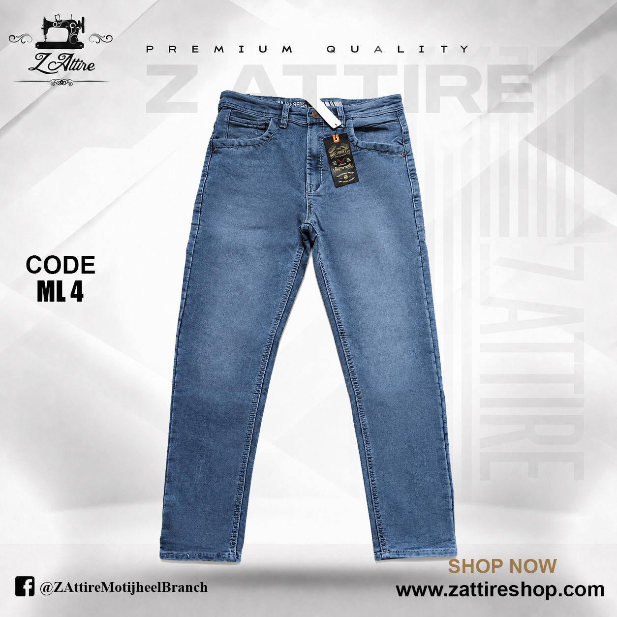 ML 4-A Export Quality Denim Jeans - Image 1