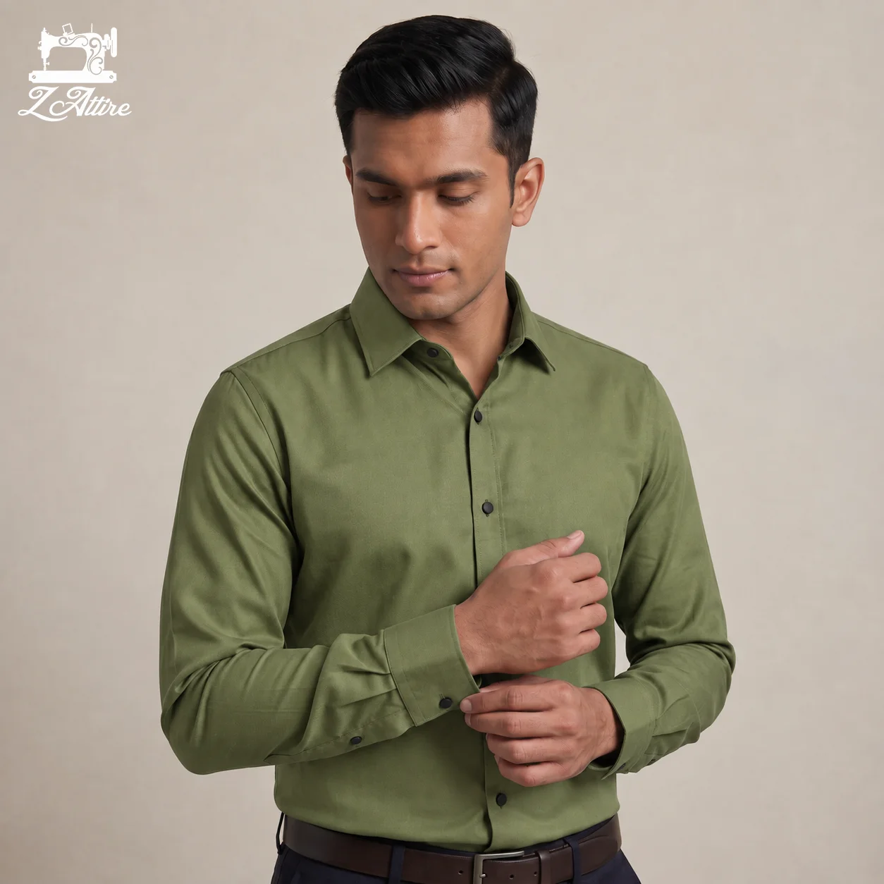 Olive Solid - 4 Premium Quality Shirt - Image 1